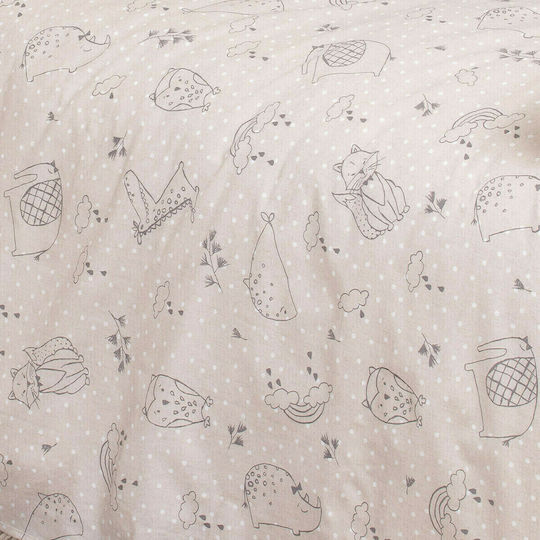 Melinen Baby Sheet Happy Grey