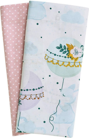 Das Home Fun 4915 Set Baby Bettlaken Für Wiege Baumwolle Hellblau, Minze, Rosa Bunt 70x120cm 2Stück