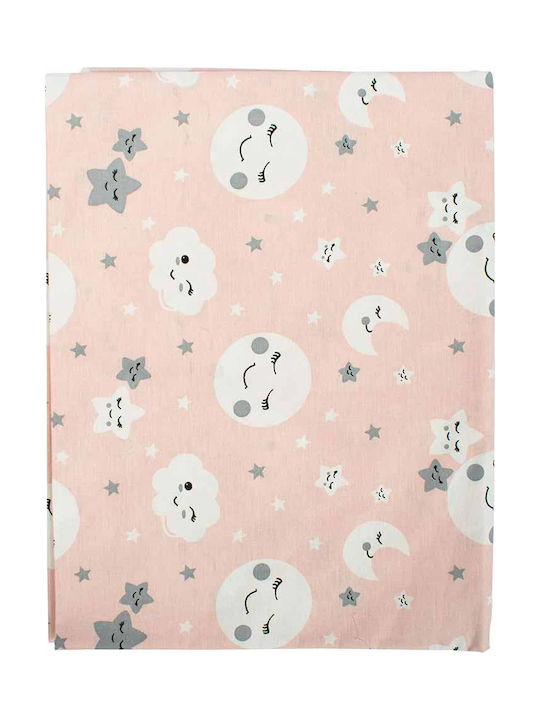 Dimcol Smile Baby Sheet Crib Cotton Fitted Coral 70x140cm