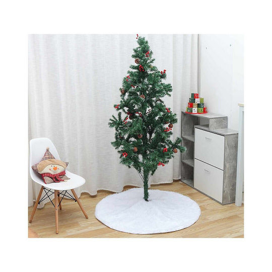 Covoraș de Crăciun Alb cu Textură de Blană Φ90 cm