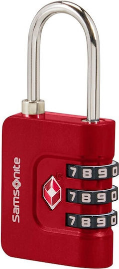 Samsonite 3dial Stahl Vorhängeschloss Messing Kombination mit TSA-Zertifizierung 32mm Red 1Stück
