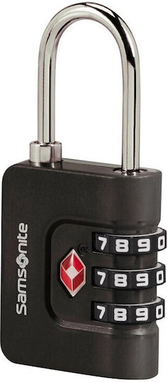 Samsonite 3dial Stahl Vorhängeschloss Messing Kombination mit TSA-Zertifizierung 32mm Black 1Stück