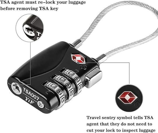 Cti Padlock Brass Combination with TSA Certification 50mm 1pcs