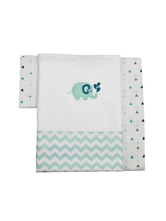 Bebe Stars Baby Bettlaken Mit Gummizug Elephant Hellblau 110x160cm