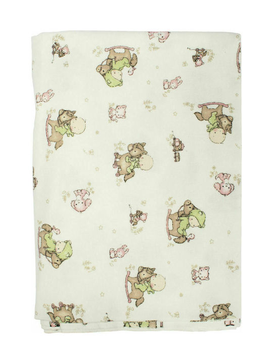 Dimcol Baby Бебешки Чаршаф За Количка Фланела Зелен 80x110бр