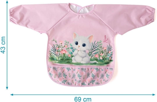 Kiokids Αδιάβροχη Ποδιά Υφασμάτινη με Μανίκια Γατάκι για 4 m+ Kiokids Αδιάβροχη Ποδιά Υφασμάτινη με Μανίκια Γατάκι για 4 m+