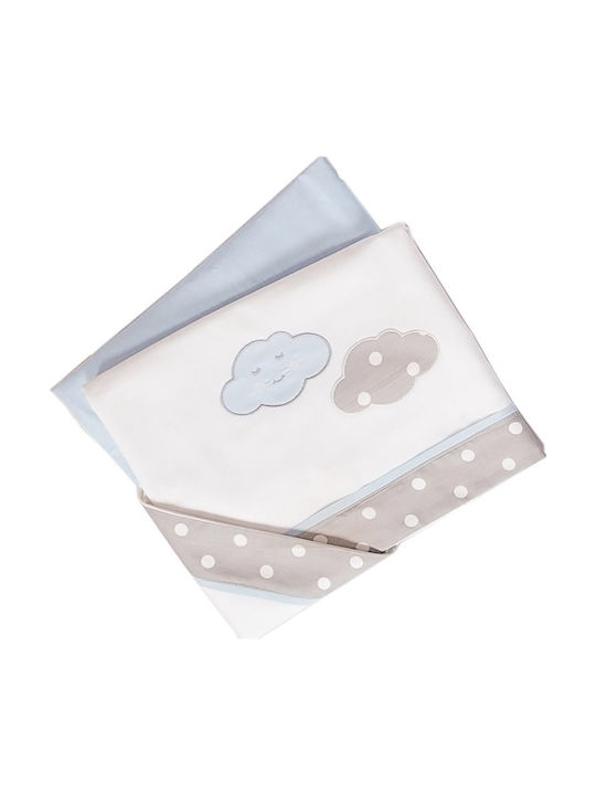 Baby Star Baby Bettlaken Set Wolke Hellblau 100x150cm