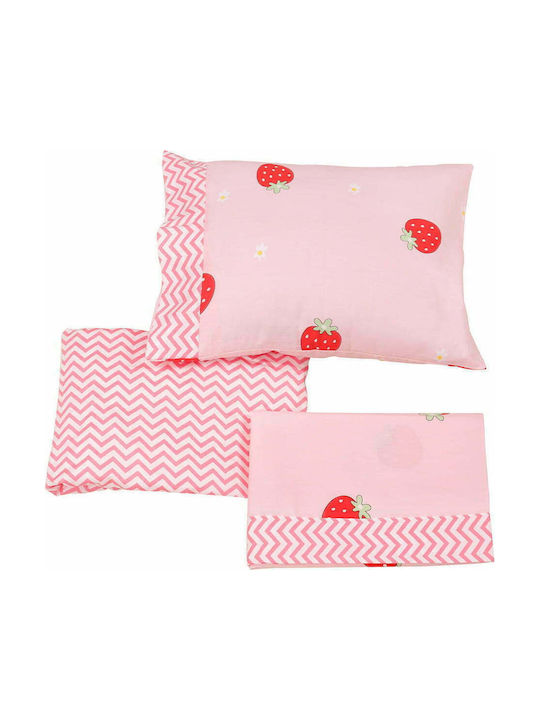 Beauty Home Art Set Baby Bettlaken Für Krippe Baumwollsatin Angepasst Rosa 70x140cm