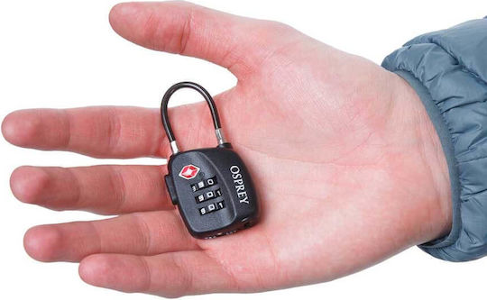 Osprey Padlock Brass Combination With Certification TSA 3mm Black