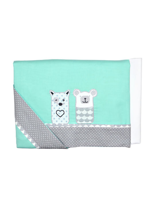 Baby Star Fitted Sheet Sugar Family Green 75x140cm