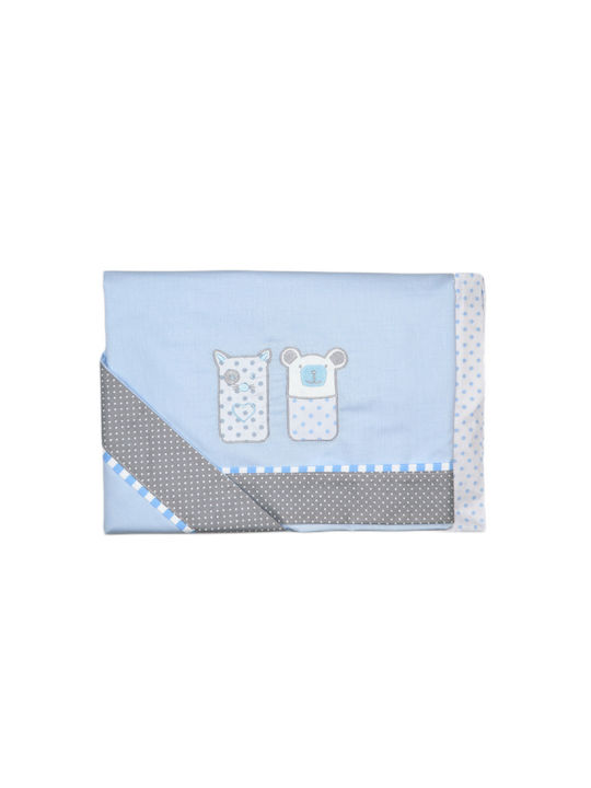 Baby Star Set Cu Cauciuc Sugar Family Albastru Deschis 110x150 cm