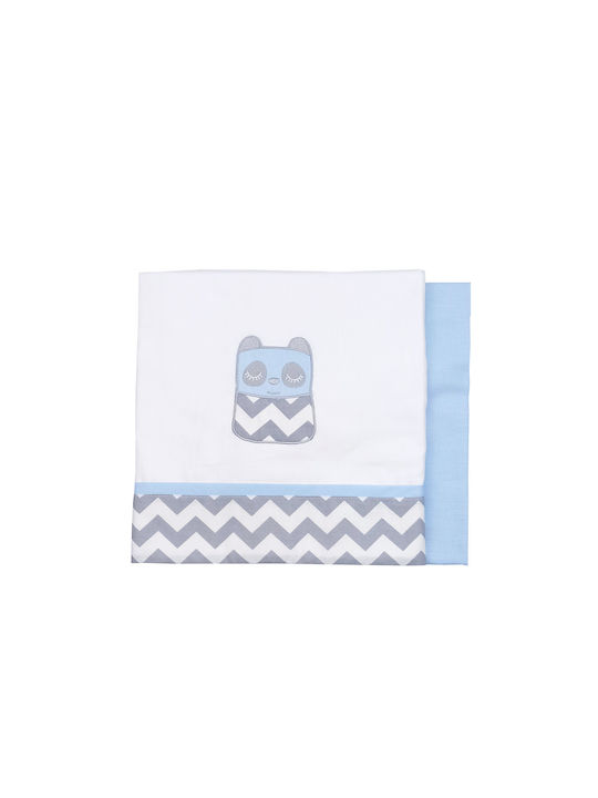 Baby Star Fitted Sheet Tiny Friends Blue 70x95cm