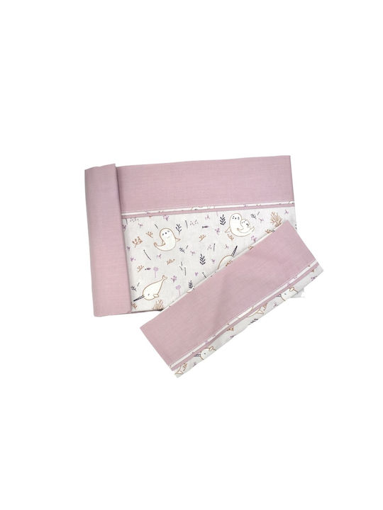 Nautica Sea Friends Baby Sheets Set Crib Cotton Pink 110x160cm 3pcs