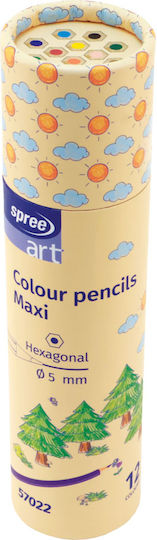 Creioane Colorate 5mm 12 Culori Ecologic Cilindru