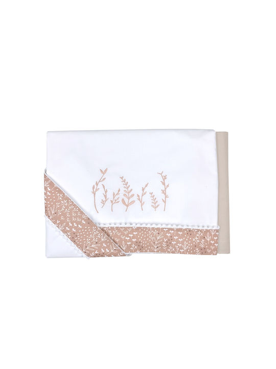 Baby Star Baby Bettlaken mit Angepasstem Blattmuster Weiß 70x140cm