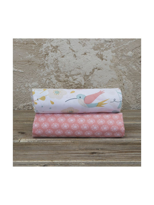 Nima Chirp Set Baby Bettlaken Für Wiege Baumwolle Rosa 70x110cm 2Stück