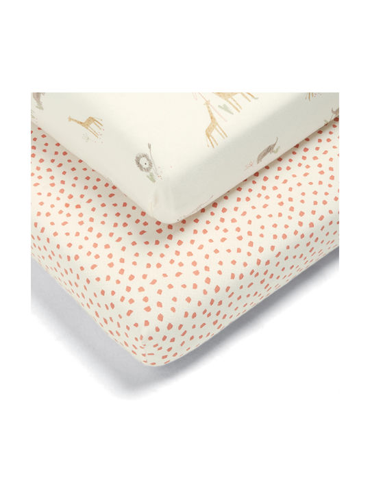 Mamas & Papas Baby Sheets Set Crib Cotton Beige 70x142cm 2pcs