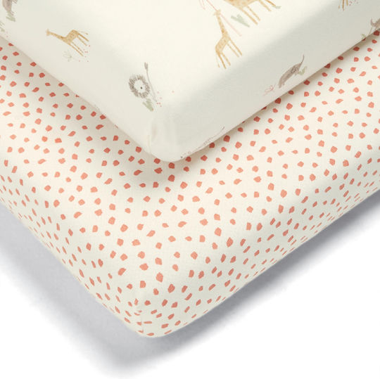 Mamas & Papas Beige Fitted Baby Sheets 70x142cm