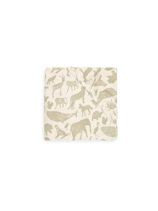 Jollein Baby Sheet Crib Flannel Fitted Green 140x70cm