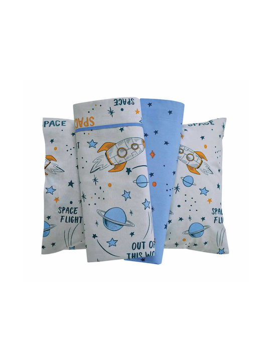 Das Home Baby Sheets Set Crib Cotton Blue, Grey, Orange Gray 130x170cm 3pcs