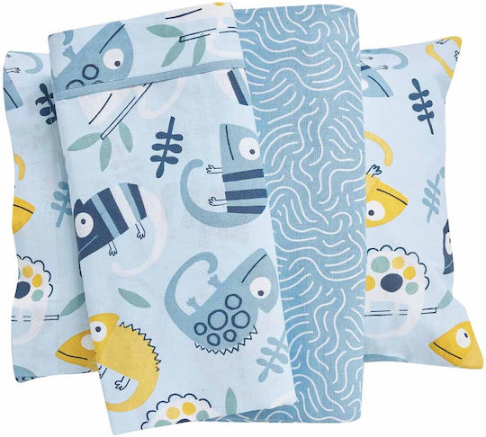Alouette Baby Sheets Lizards 130x170cm Alouette Baby Sheets Lizards 130x170cm