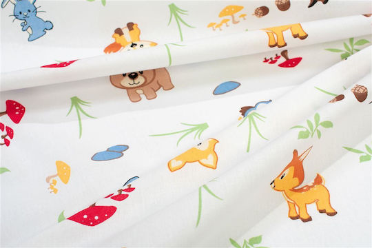 Dimcol Baby Bettlaken Waldtiere 80x110cm
