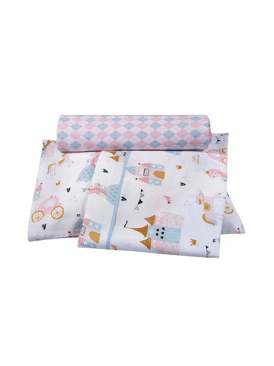 Alouette Set Baby Crib Cotton Sheets Princess Pink 130x170cm 3 Pieces
