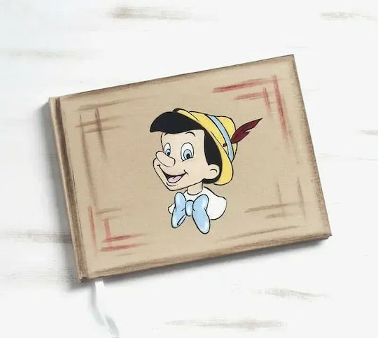 Parisis Handmade Baptism Guest Book Pinocchio Beige made of Cardboard BE750