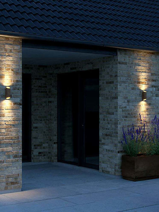 Nordlux Round 22 Lumină de exterior montată pe perete GU10 IP54 Dublu Fascicul 23.5x7.7x9.5εκ.