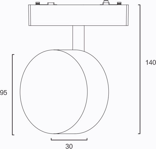 Sun Light Μονό LED Σποτ σε Μαύρο Χρώμα