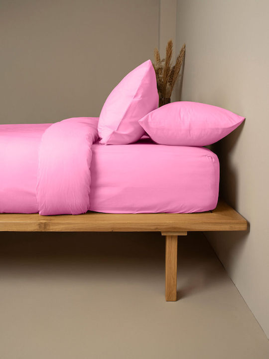 Sunshine Feelings 112 Single Bed Sheets Set 165x270cm Fuchsia 3 Pieces