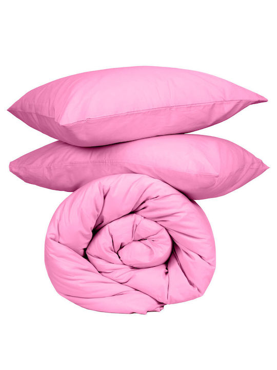 Sunshine Feelings 112 Single Bed Sheets Set 165x270cm Fuchsia 3 Pieces