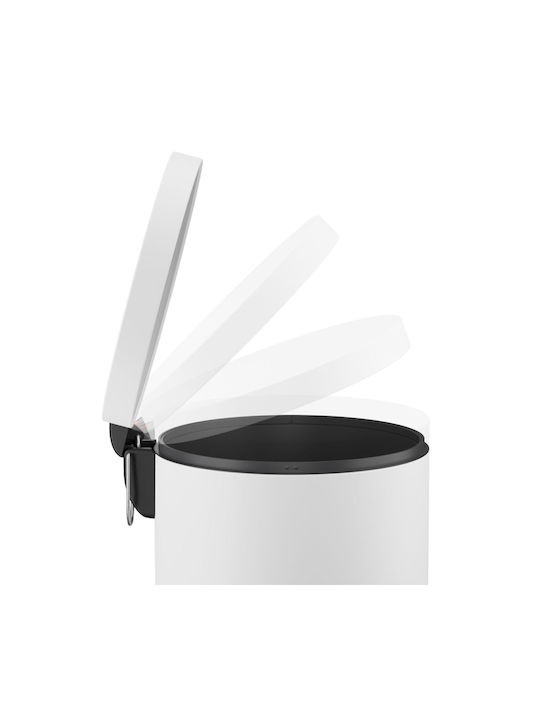 Hailo Waste Bin from Stainless Steel with Pedal White 30lt