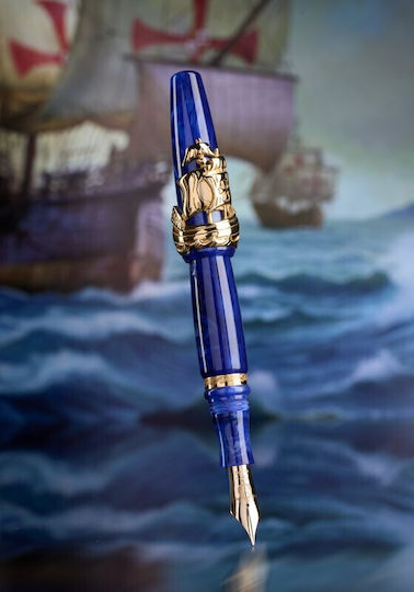 Delta Writing Pen Medium Gold with Blue Ink