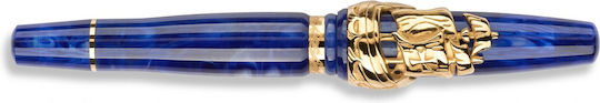 Delta Writing Pen Extra Fine Gold with Blue Ink