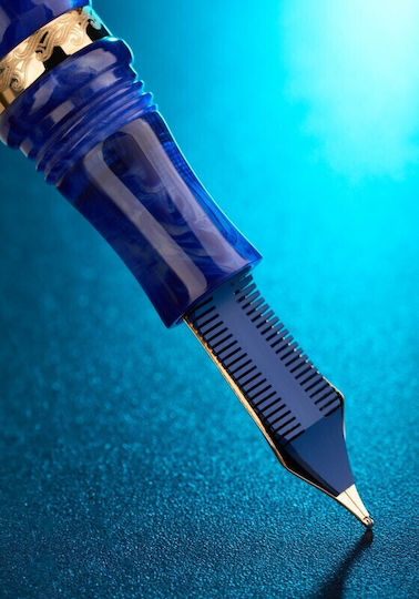 Delta Writing Pen Extra Fine Gold with Blue Ink