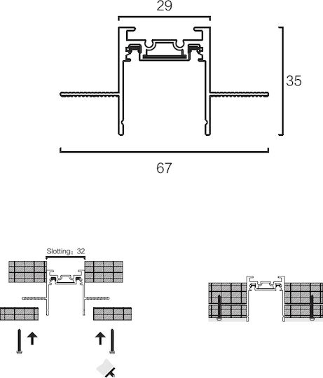 Orient Magnetic Recessed Rail 48v White Orient-200rc