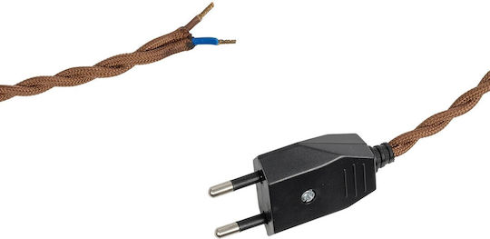 Globostar Whip 77673 Modern Diy Braided Cable Switch On Off Ac 220-240v Ip20 Brown & Black M150 X W2.7 X H1.9cm