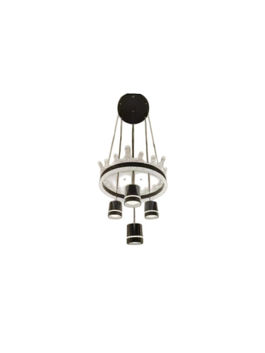 Lampă Suspendată Bej LED cu Lumină Alb Rece cu Cristale