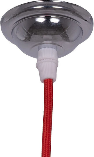 GloboStar Κρεμαστό Φωτιστικό Κόκκινο με Ντουί E27 6.7x6.7x94.3εκ.