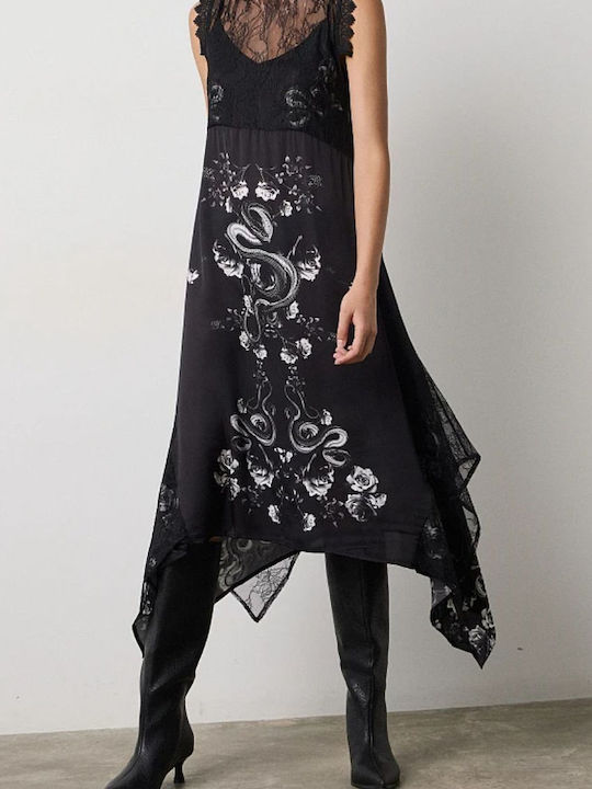 Rochie-cămașă Midi de Vară Neagră
