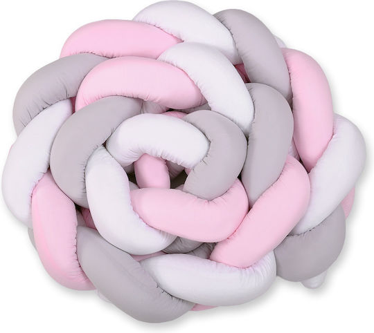 My Sweet Baby Crib Bumpers Braided Inside White, Gray, Pink