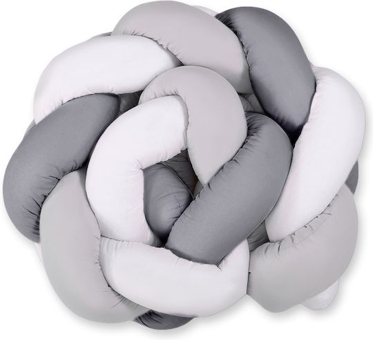 My Sweet Baby Crib Bumpers Braided Inside White, Gray, Anthracite