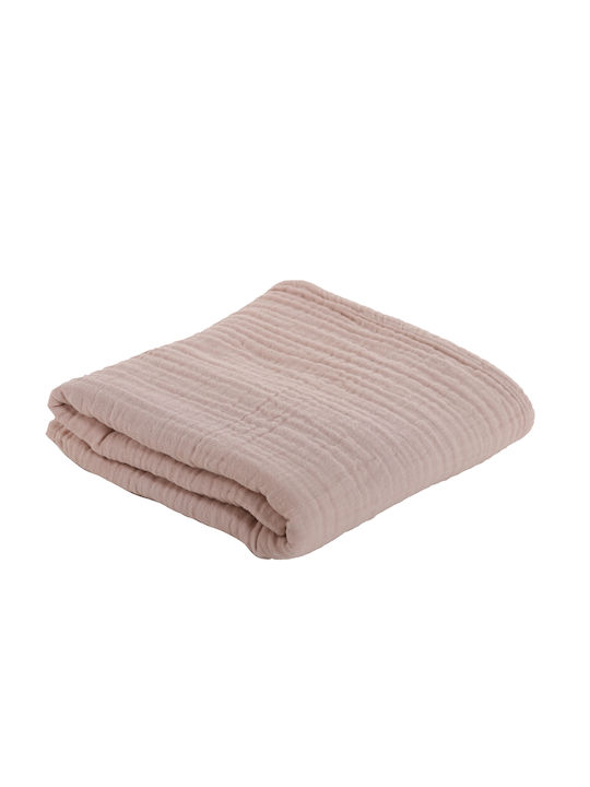 Nef-Nef Homeware Blanket Cot Whisper Cotton Pink 110x150cm