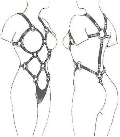 Leather Body Harness Μαύρο