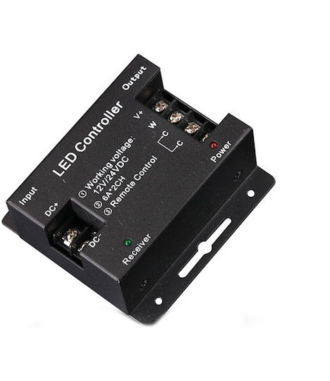 Vencore 6613-10008 Dual Color CCT Dimmer 12-24V 216-432W RF Remote Wireless Dual Color CCT Dimmer RF Controller 12 Volt 216 Watt & 24 Volt 432 Watt Maximum Load 6613-10008