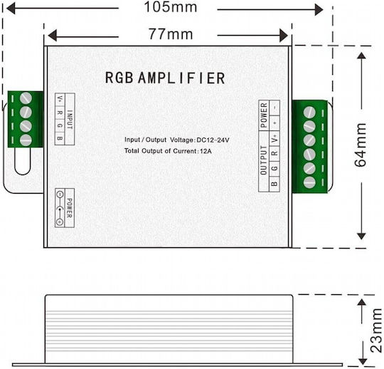 Vencore 6613-10002 RGB Amplifier 12-24V 144-288 Watt RGB Signal Amplifier 12 Volt 144 Watt & 24 Volt 288 Watt Maximum Load 6613-10002