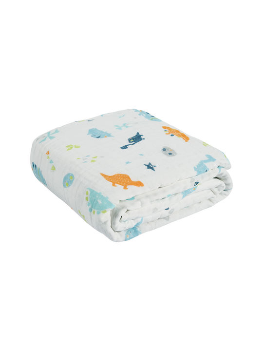 Das Home Blanket Cot 6623 Cotton Light Blue 105x150cm