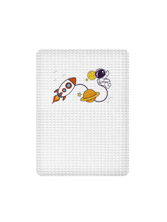 Adam Home Blanket Nursery Swaddling Blankets Space Waffle White 80x110cm