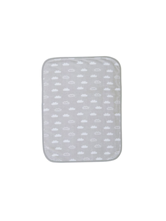 Nef-Nef Homeware Одеяло Детски пелени за пелени Clouds Велур Сив 75x100см.